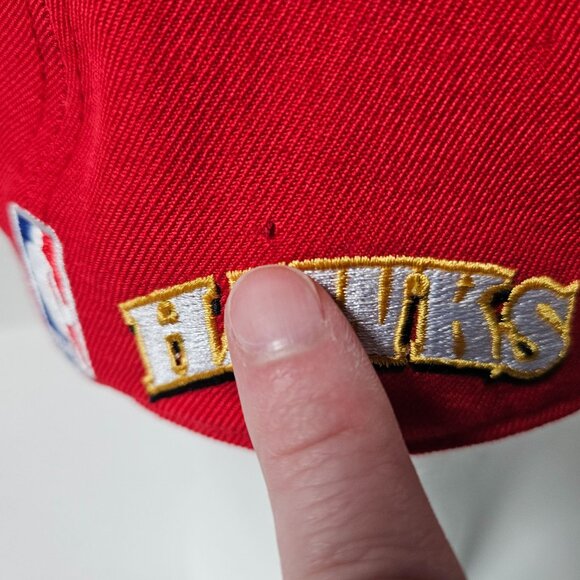 Atlanta Hawks Hat Cap Mens Fitted 7 3/8" Big Embroidered Logo Red Wool Adidas - Picture 13 of 13